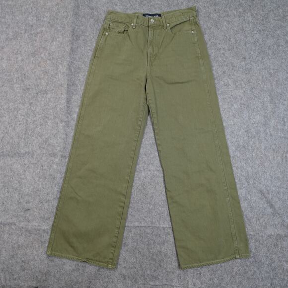 Veronica Beard Jeans Women 10 Taylor Relaxed Wide Leg High Rise Stone Army Green